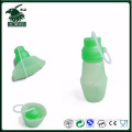 2016 OEM factory made green color silicone foldable water bottle